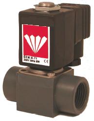 12 Volt Solenoid Valves - 12vdc Plastic solenoid valves for aggressive media